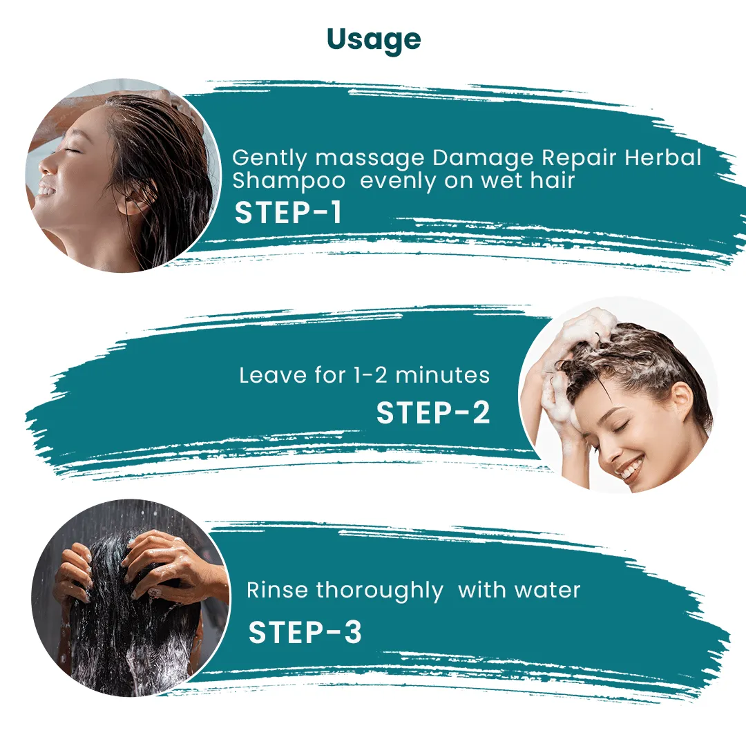 Usage of Damage Repair Herbal Shampoo