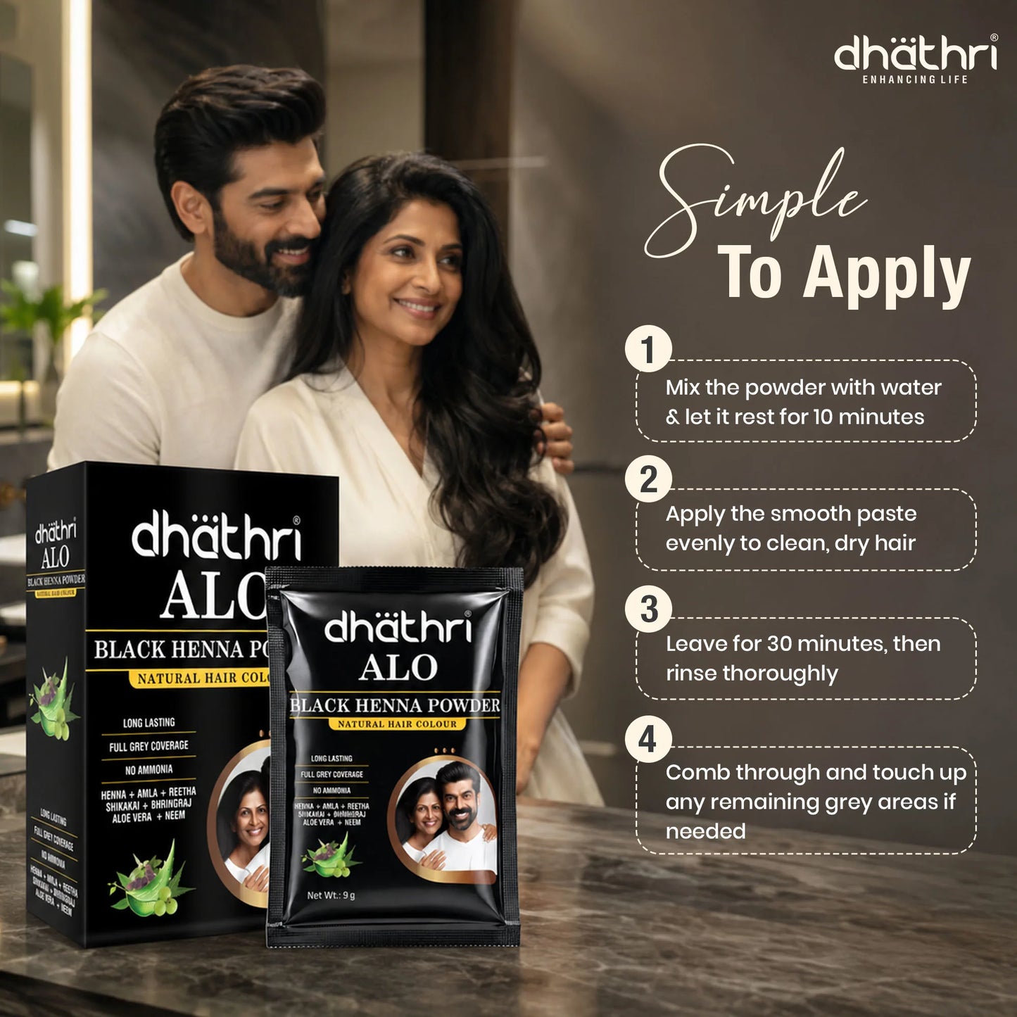 ALO Black Henna Powder (Pack of 5)