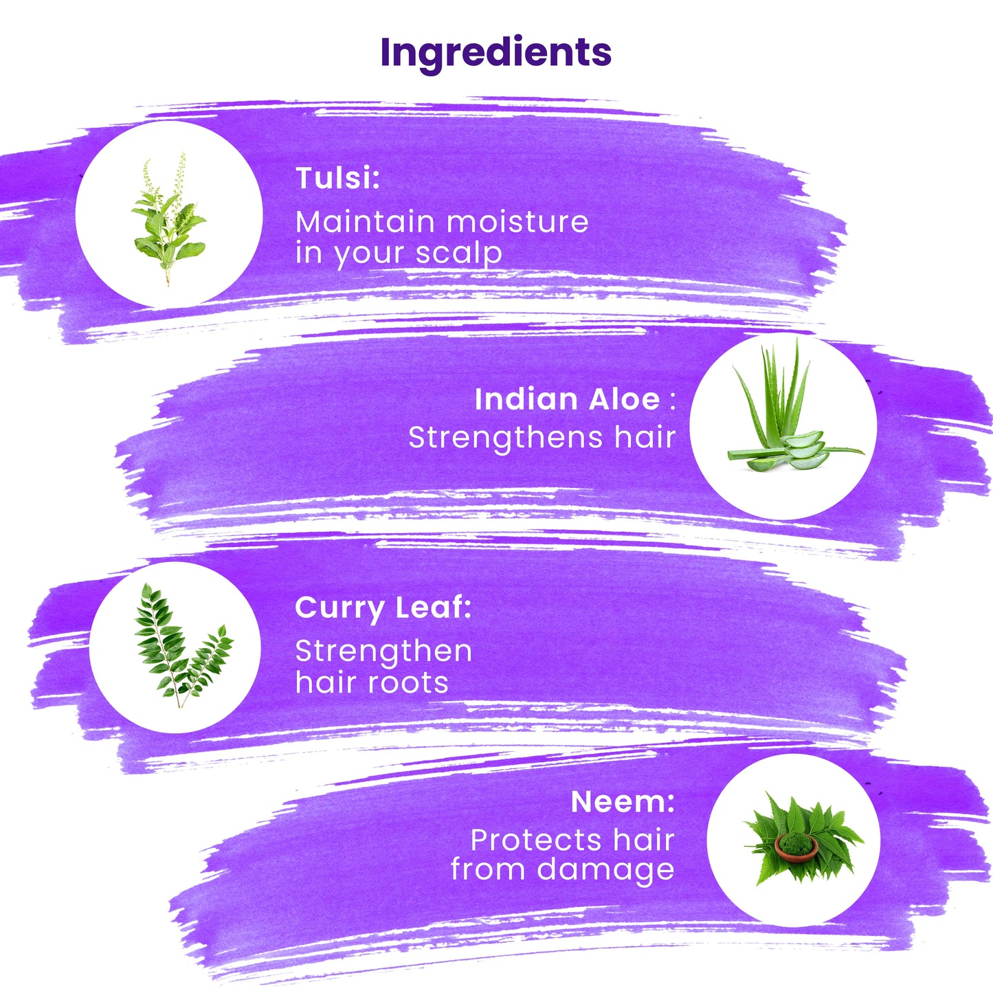 Ingredients of Dheedhi Anti Hairfall Herbal Shampoo