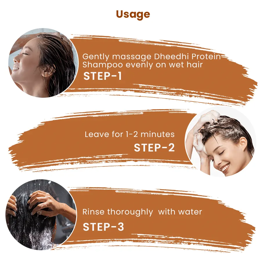 usage of dheedhi  protein shampoo 