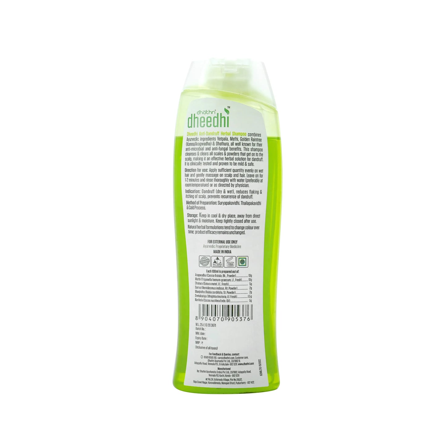 Dheedhi Anti-Dandruff Herbal Shampoo