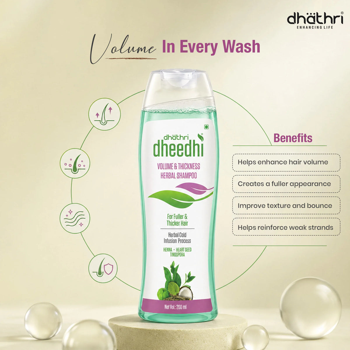 Dheedhi Volume & Thickness Herbal Shampoo